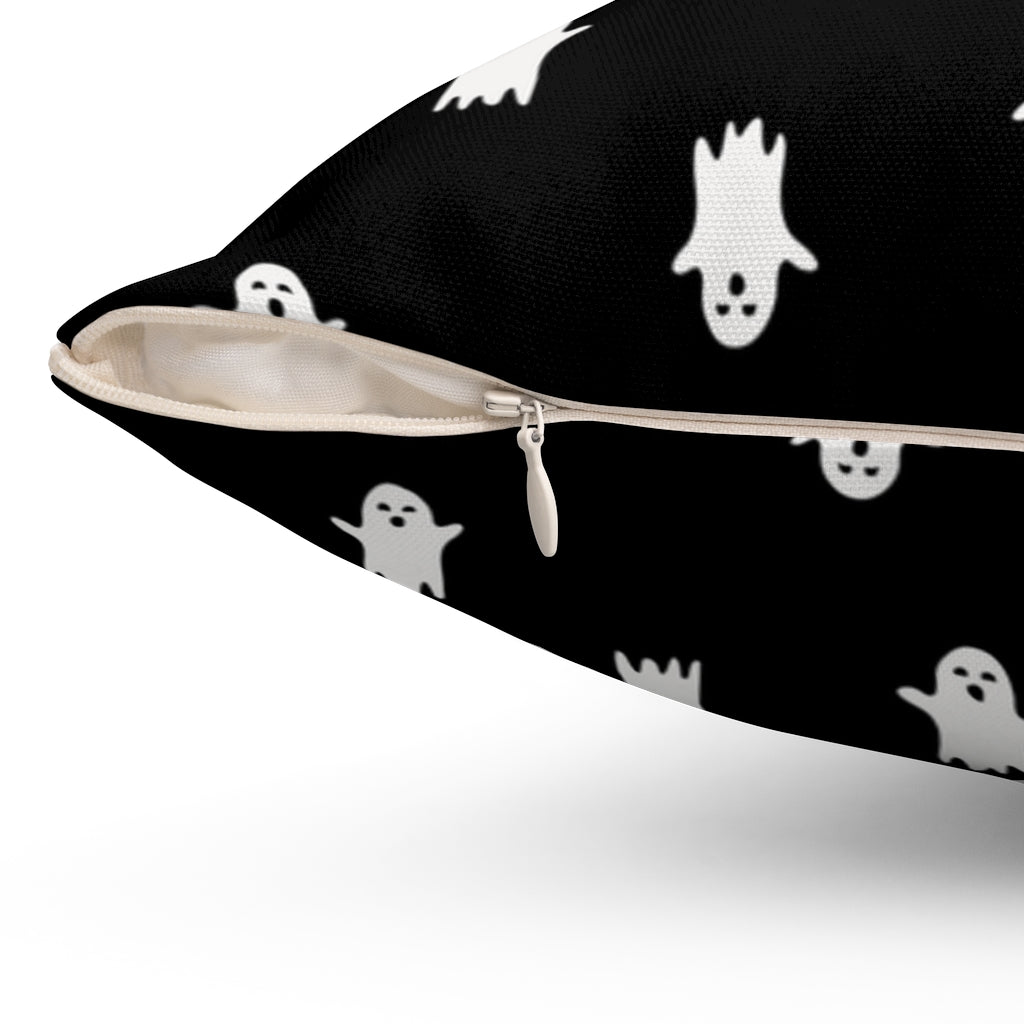 Spooky Little Ghosts Pillow Cover / Halloween / Black Charcoal