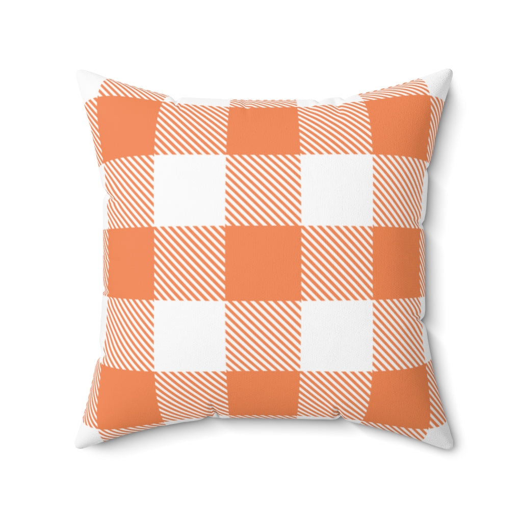 Buffalo Plaid Pillow Cover / Halloween / Orange