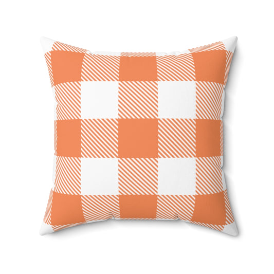 Buffalo Plaid Pillow Cover / Halloween / Orange