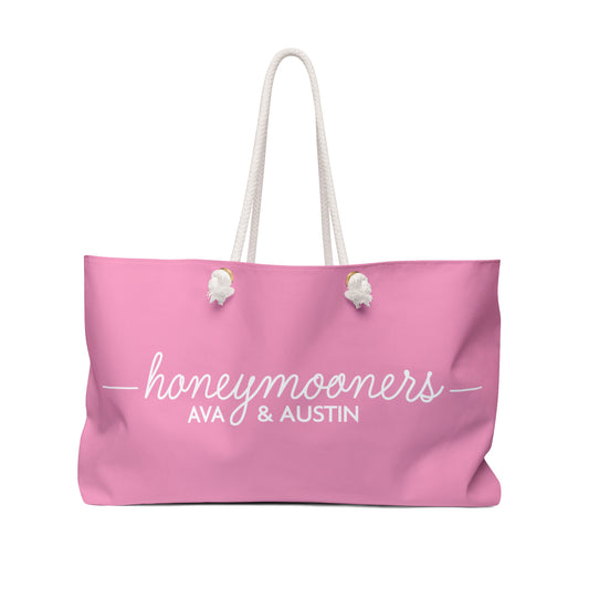 Custom Honeymooners Weekender Bag / Pink