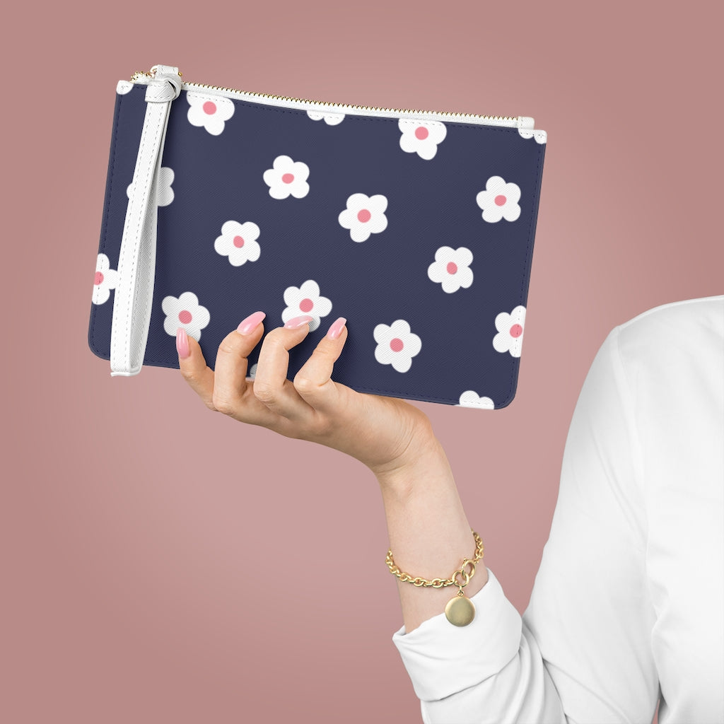 Betty Floral Clutch Bag / Navy