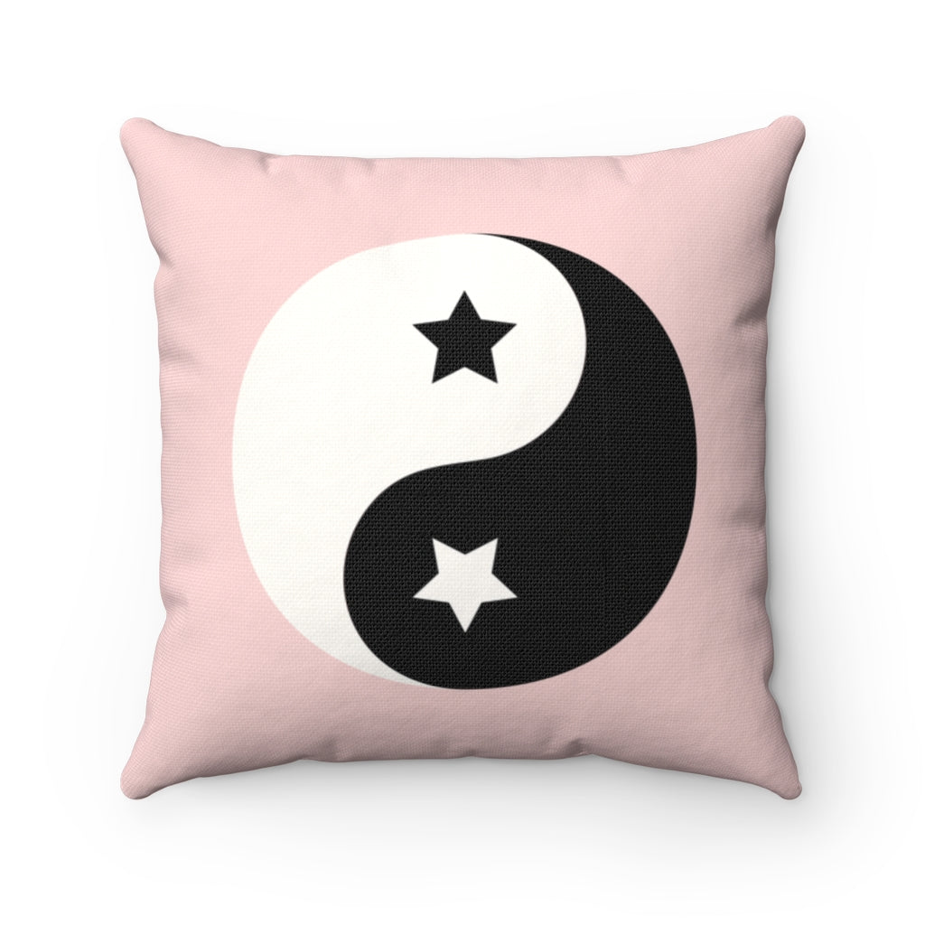 Yin Yang Star Pillow Cover / Pink