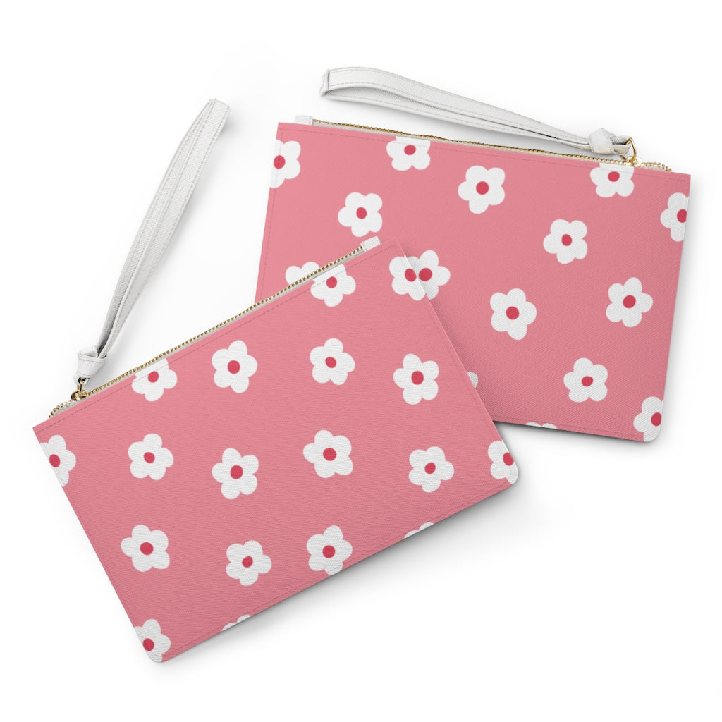 Betty Floral Clutch Bag / Coral Pink