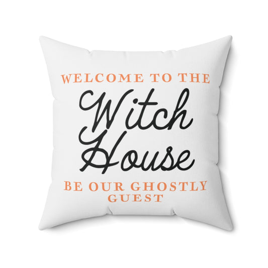 Witch House Pillow Cover / Halloween / White