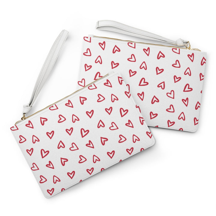 Aurora Hearts Clutch Bag / White Red