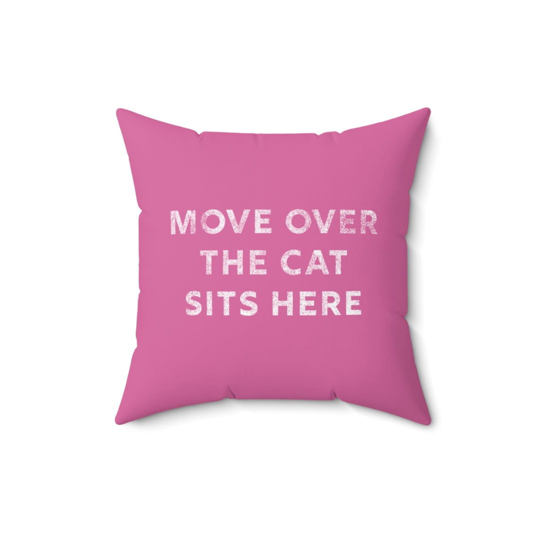 The Cat Sits Here Pillow Cover / Fuchsia Pink
