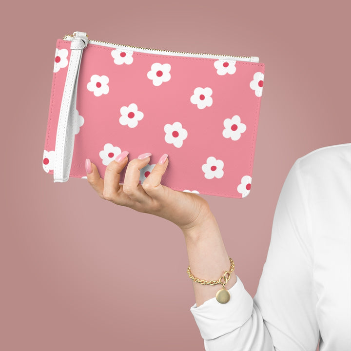 Betty Floral Clutch Bag / Coral Pink