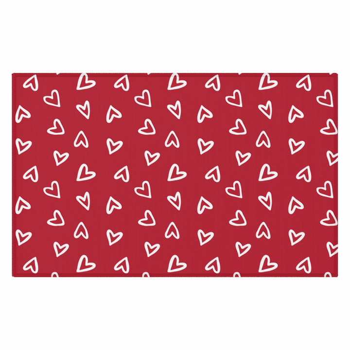 Aurora Hearts Entry Rug / Red