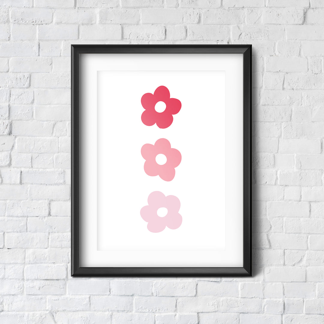 Betty Floral  / Red Pink - Wall Art Print