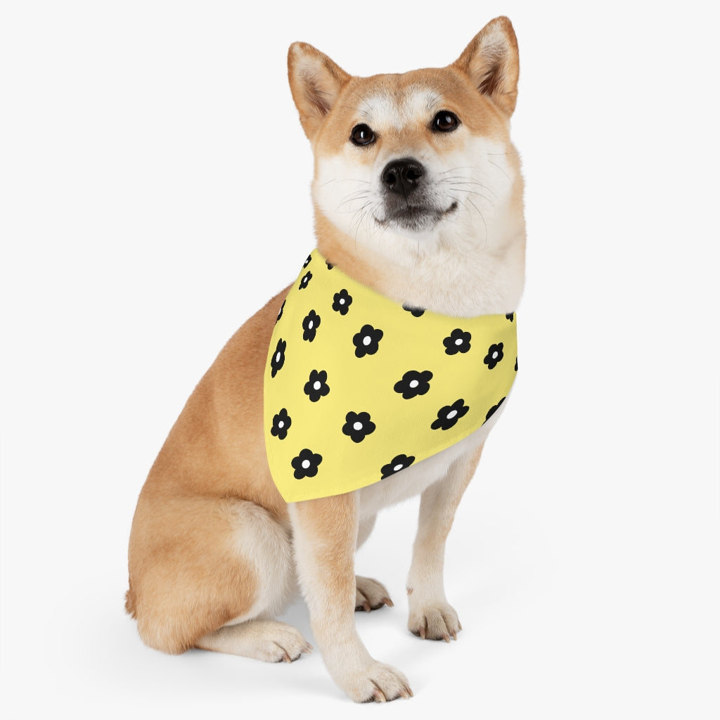 Betty Floral Dog Bandana / Yellow