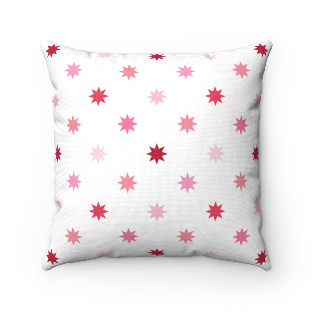 Geo Star Pillow Cover / Red Pink