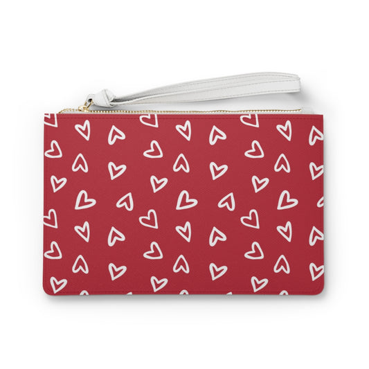 Aurora Hearts Clutch Bag / Red