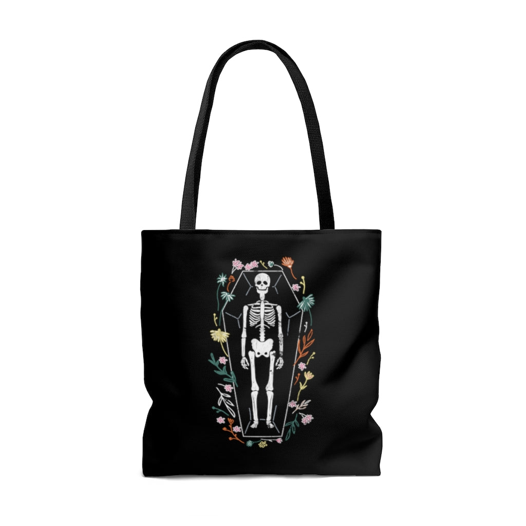 Skeleton / Halloween Tote Bag / Black