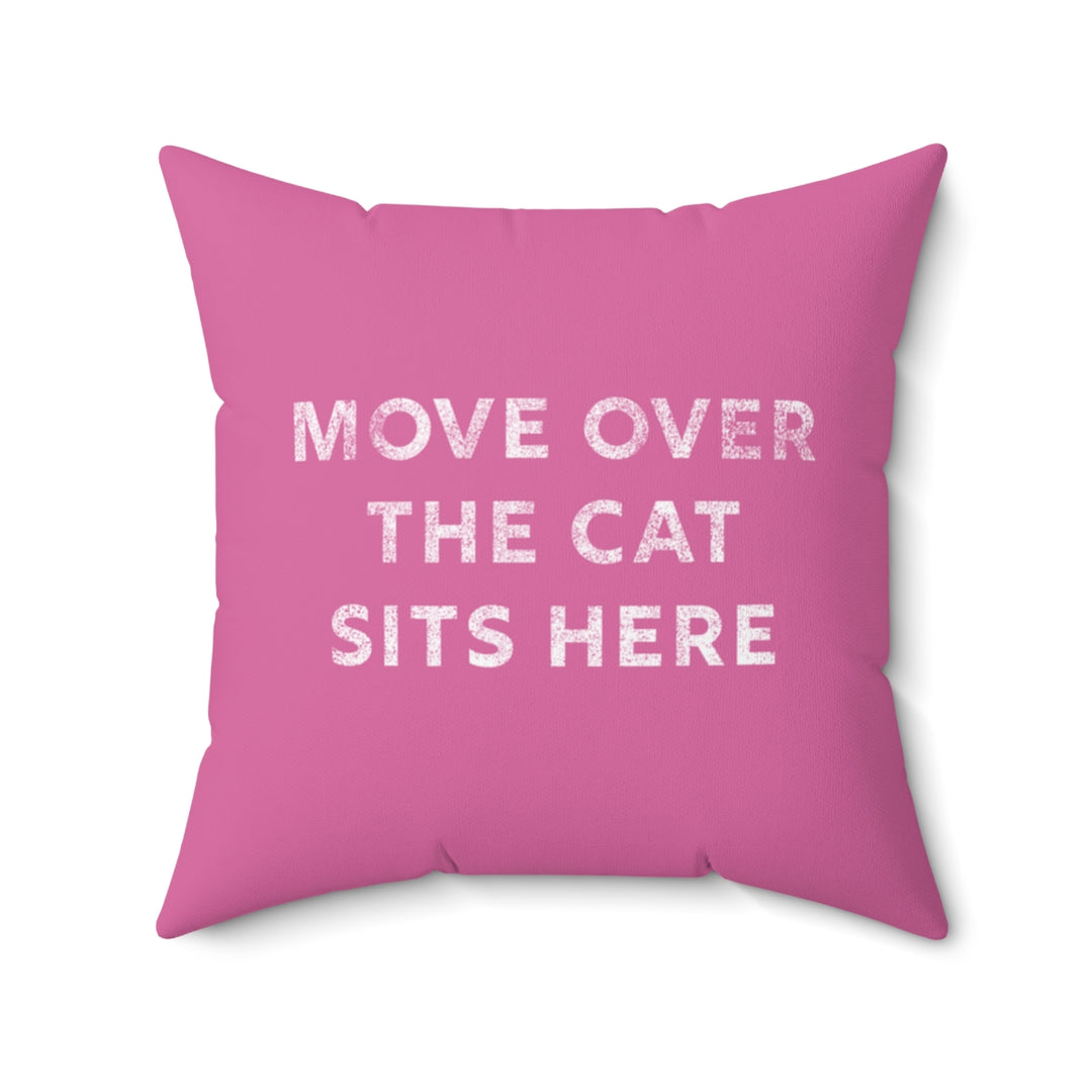 The Cat Sits Here Pillow Cover / Fuchsia Pink