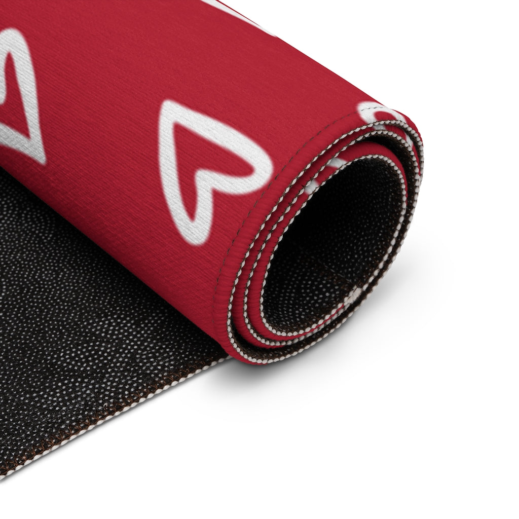 Aurora Hearts Entry Rug / Red