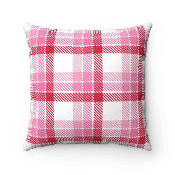 Astor Place Plaid Pillow Cover / White Pink
