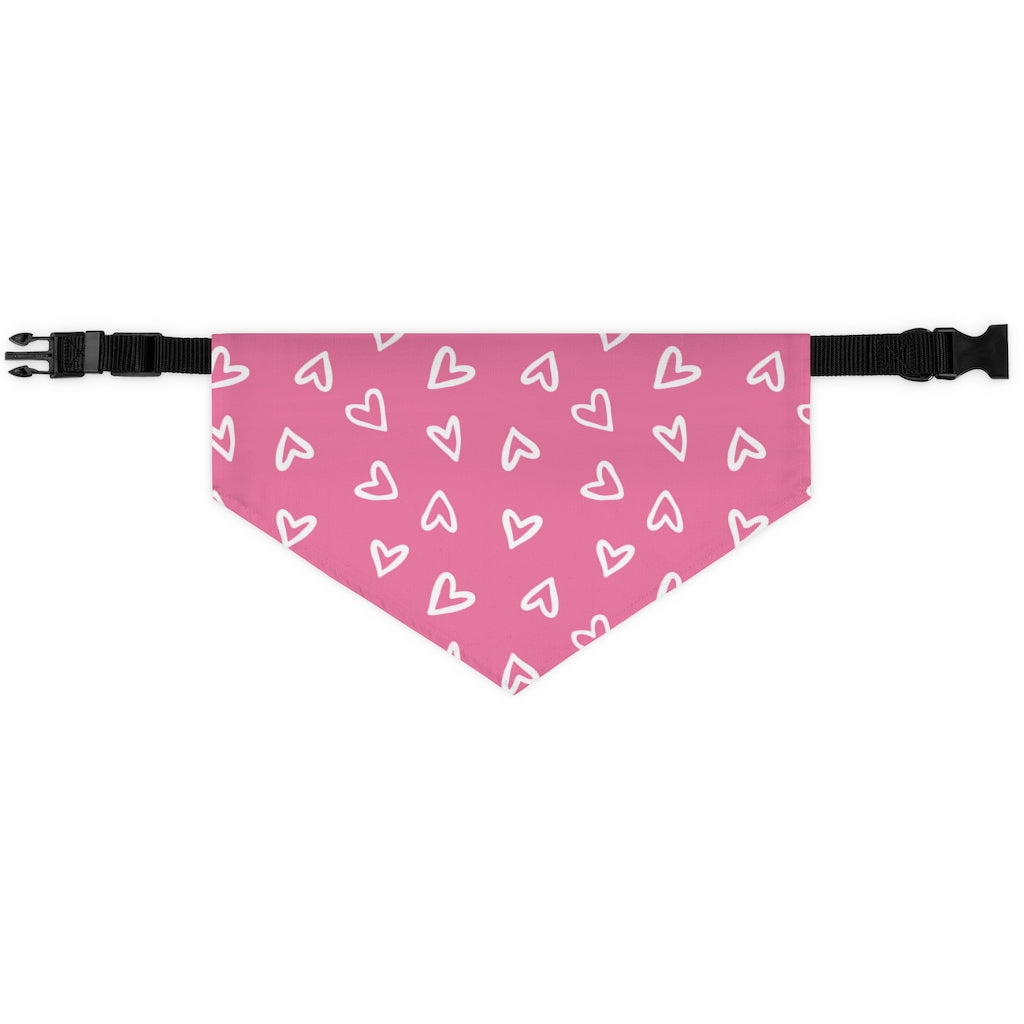 Aurora Hearts Dog Bandana / Pink