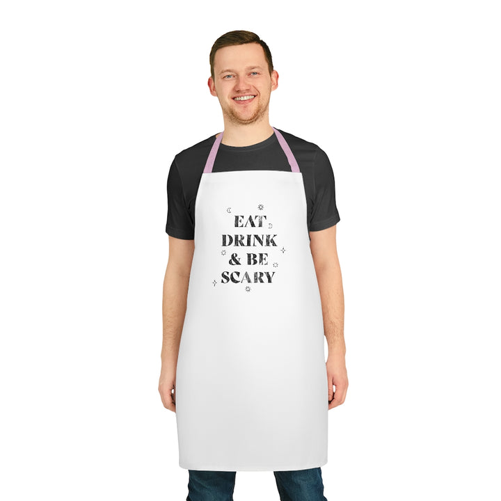 Eat, Drink, and Be Scary / Apron / White Pink