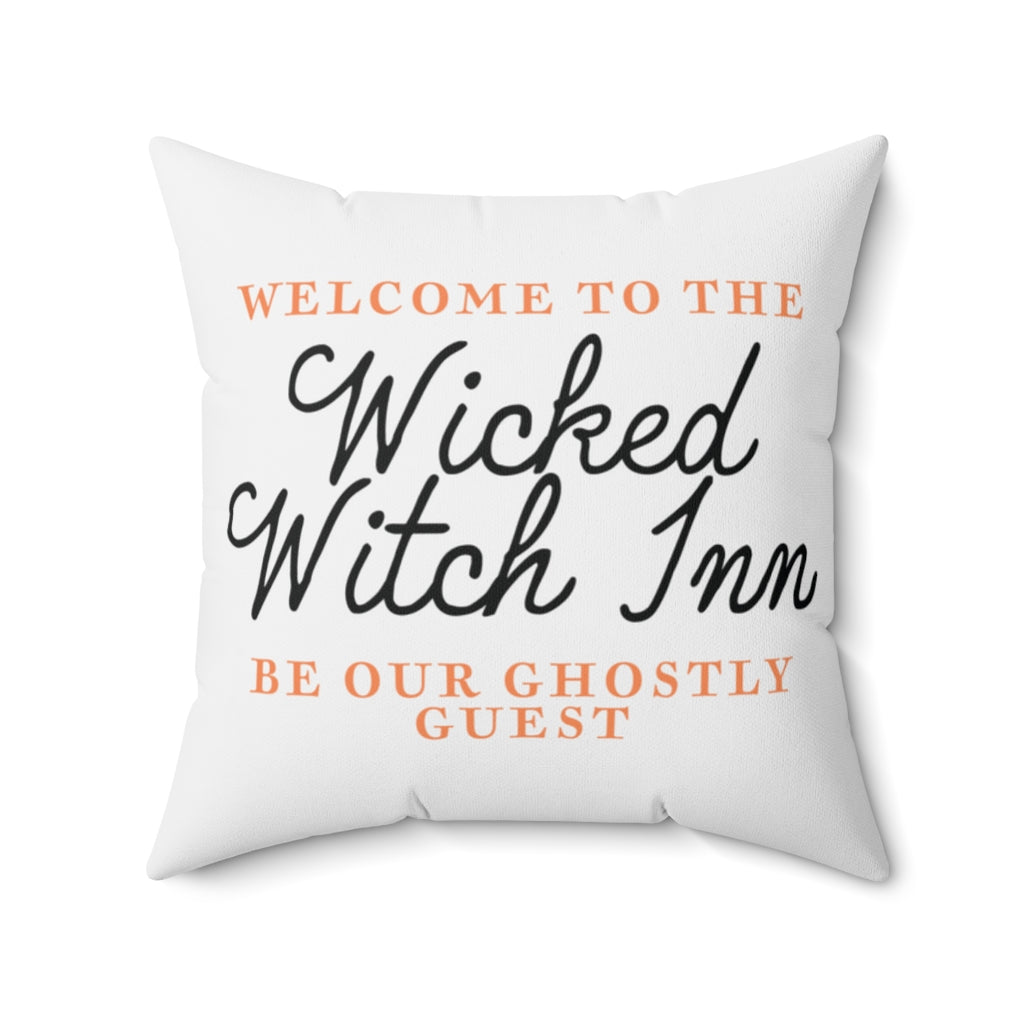 Wicked Witch Inn Pillow Cover / Halloween / White