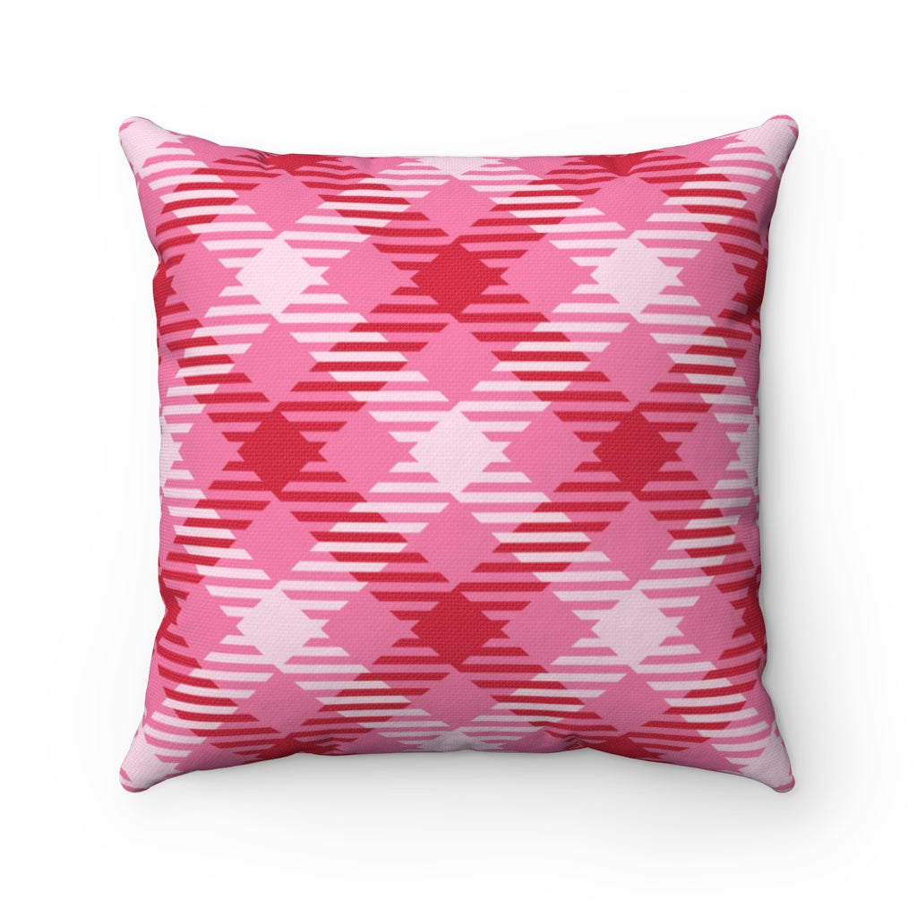 Midtown Plaid Pillow Cover / Pink Red