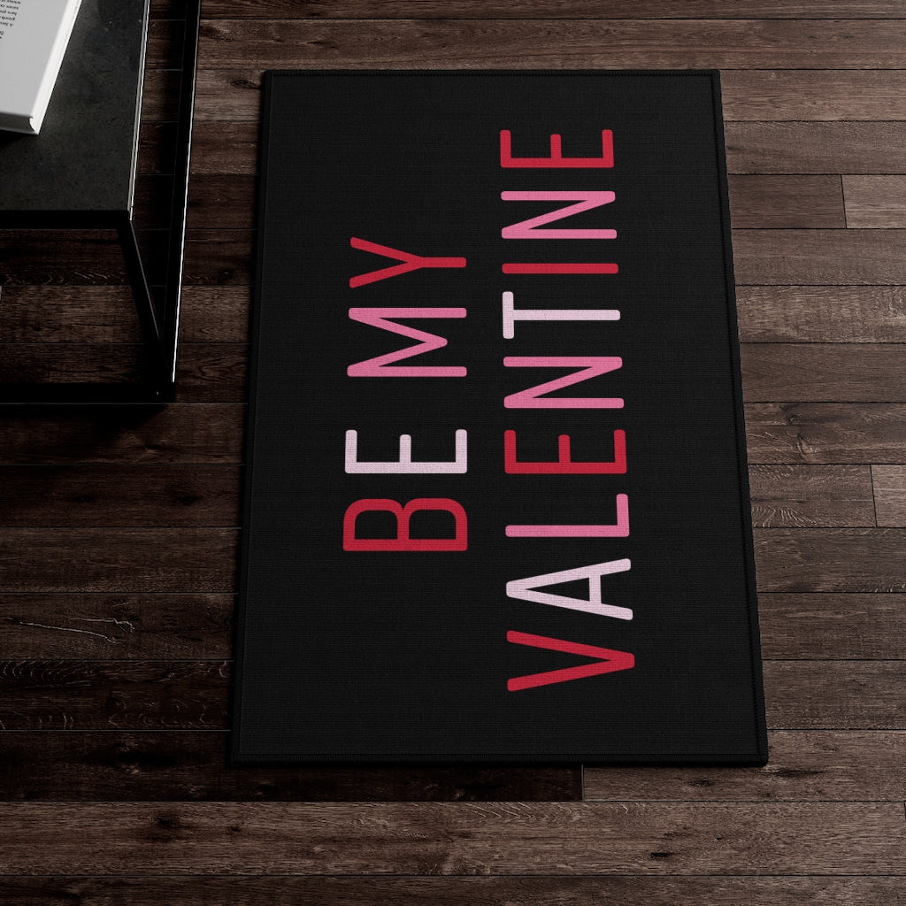 Be My Valentine Entry Rug / Black Pink