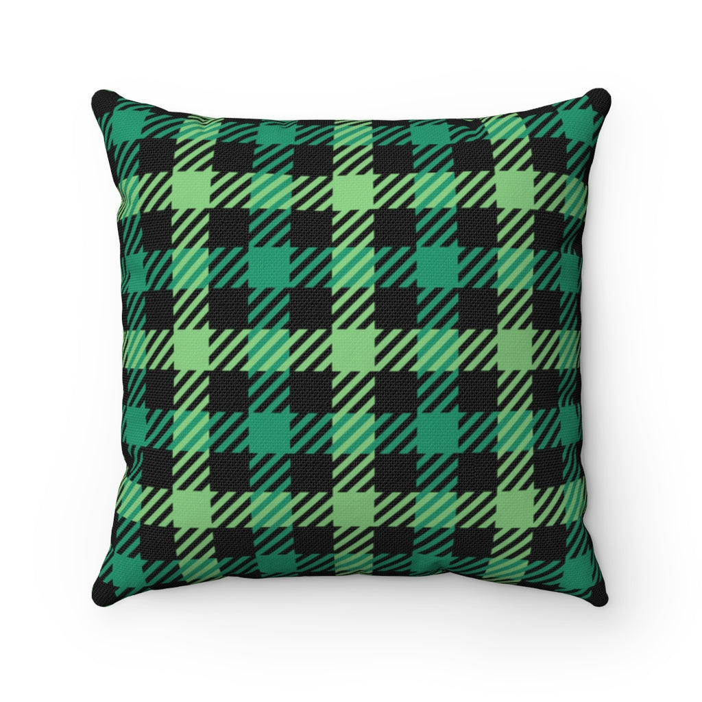 Astoria Plaid Pillow Cover / Green Black