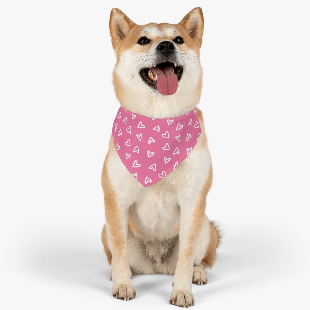 Aurora Hearts Dog Bandana / Pink
