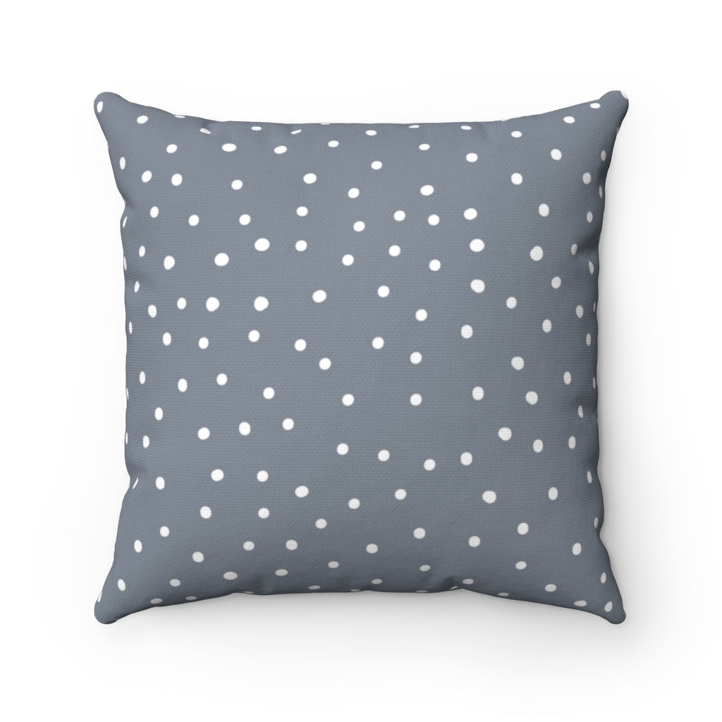 Polka Dot Pillow Cover / Gray /
