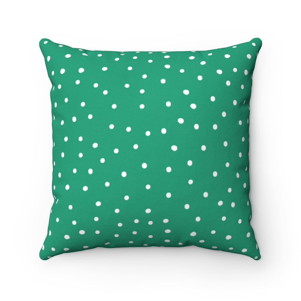 Polka Dot Pillow Cover / Green