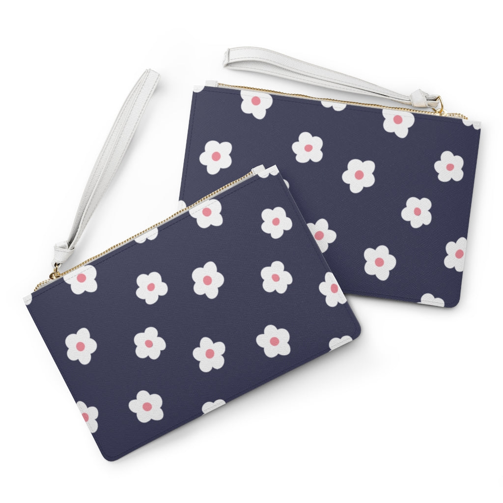 Betty Floral Clutch Bag / Navy