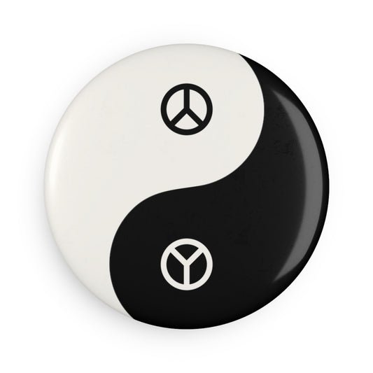 Yin Yang Peace Sign Magnet / Black