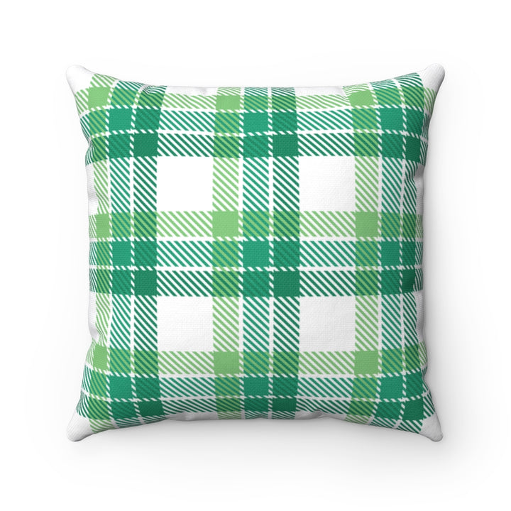 Astor Place Plaid Pillow Cover / Green White