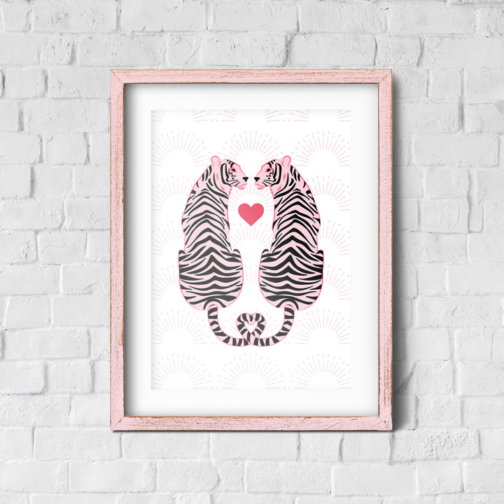 Pink Tigers / Wall Art Print